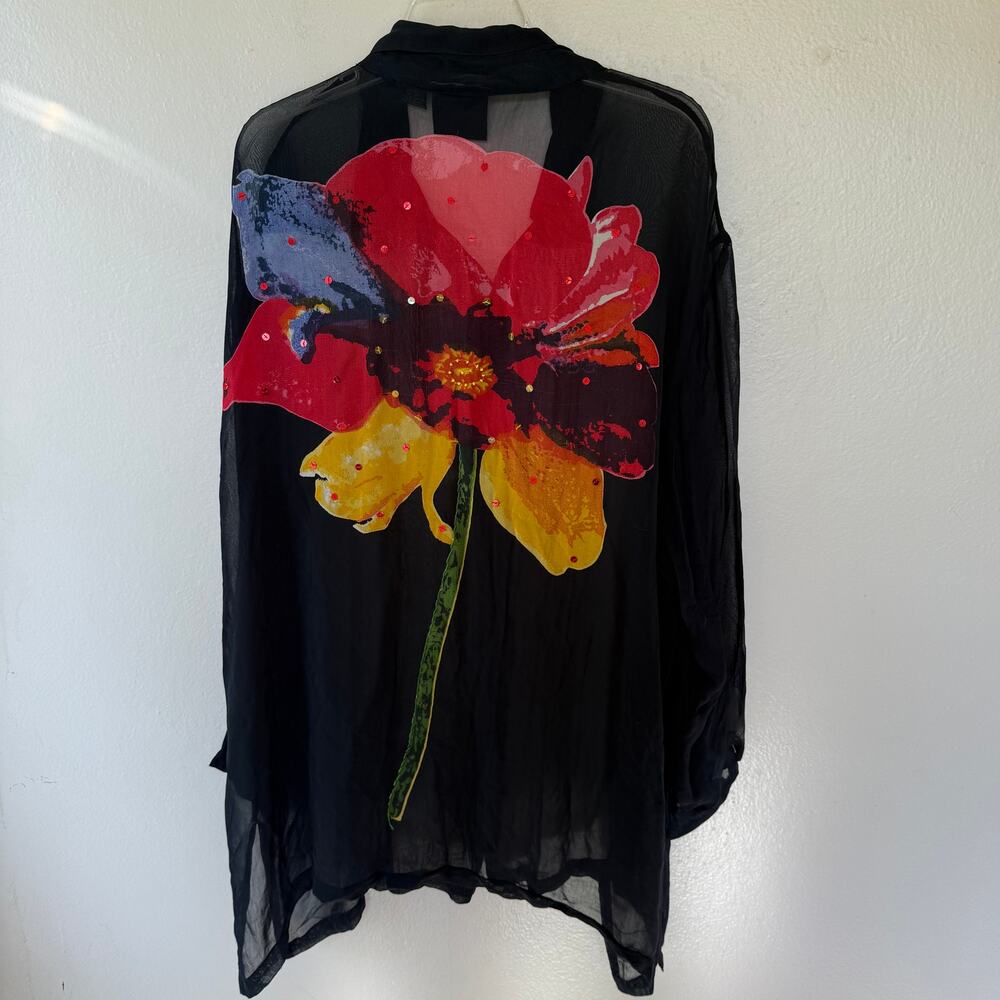 Anthony Mark Hankins Sheer blouse size 2X - Picture 8 of 12